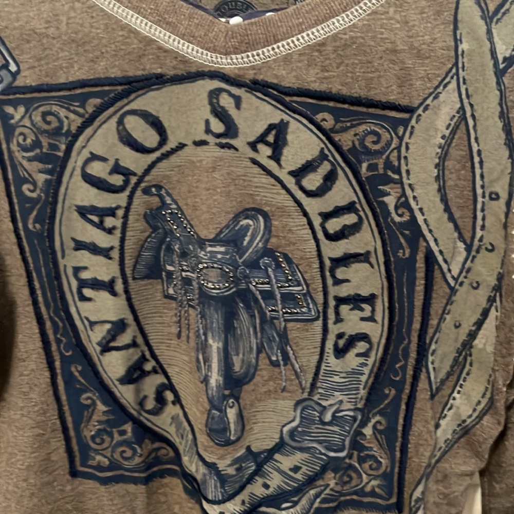 Double d ranchwear long sleeve brown tee - Picture 4 of 9